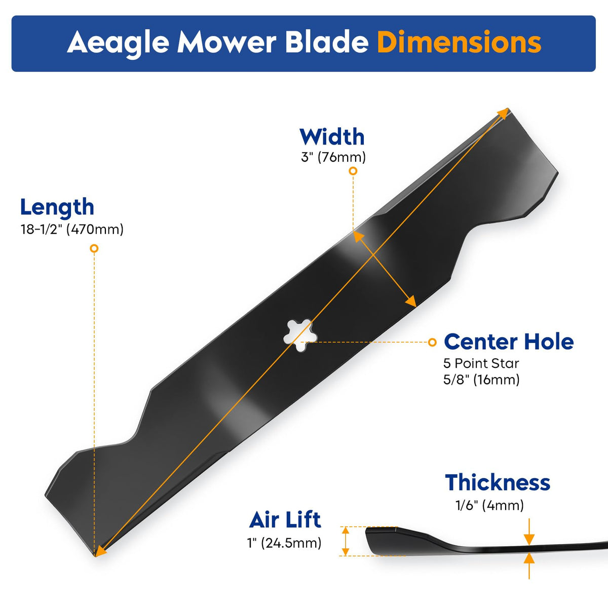 Aeagle z254-compatible blade for Husqvarna 54-inch decks, efficient trimming.