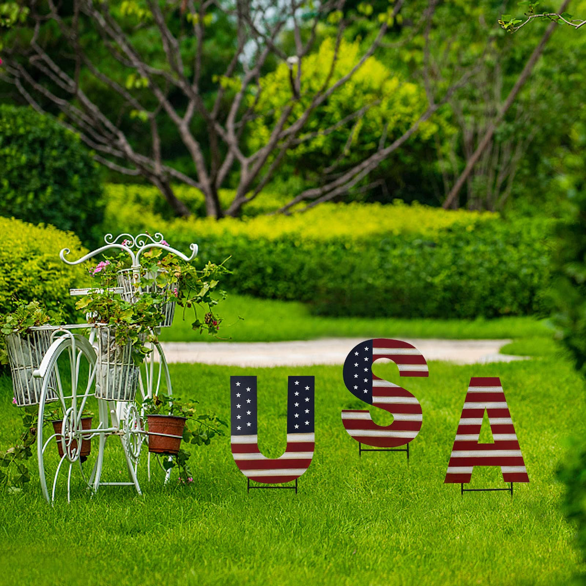 Aecipl A letter sign for Independence Day decor.