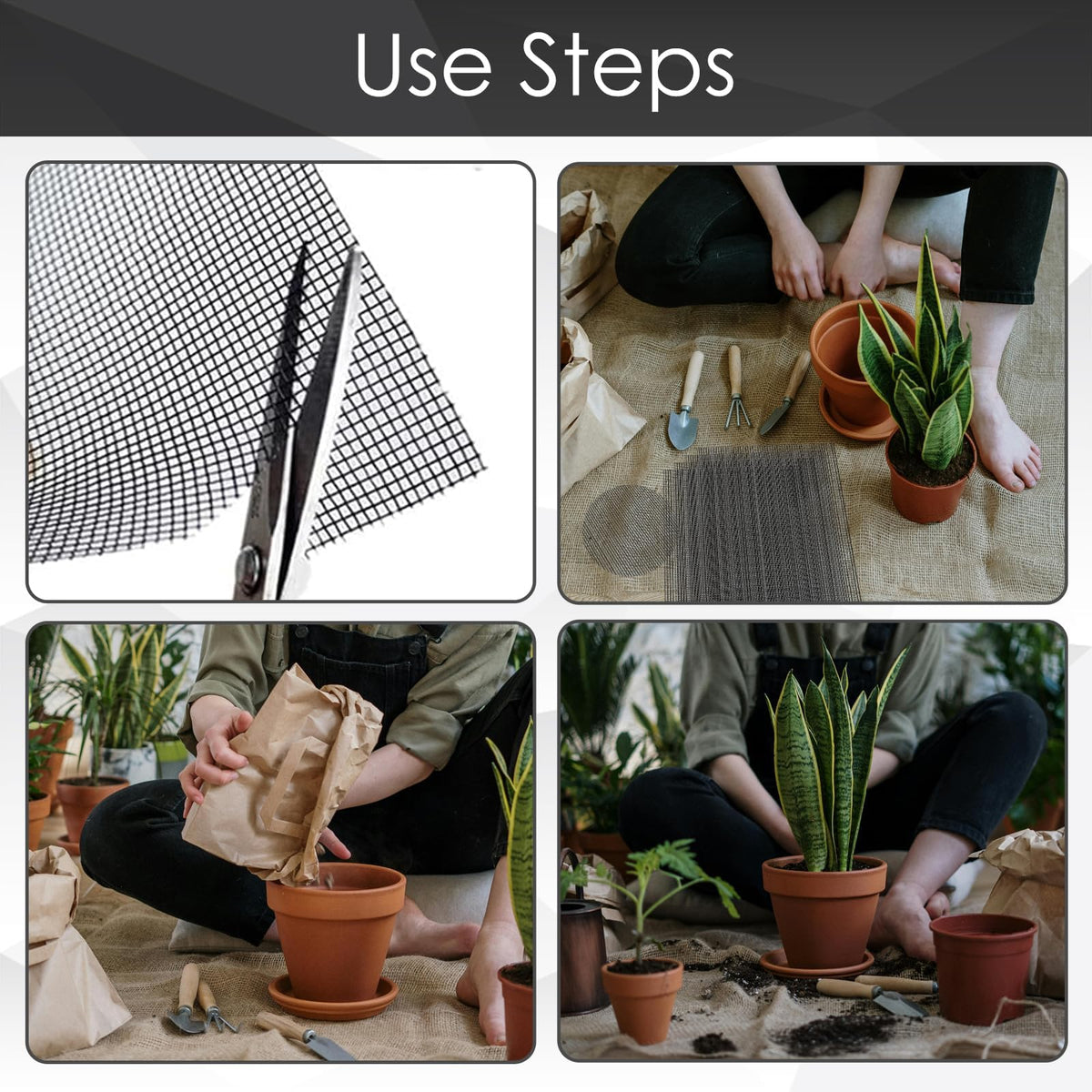 AEDOVE 15-pack mesh pads for bonsai pots demonstrate durable cuttable design