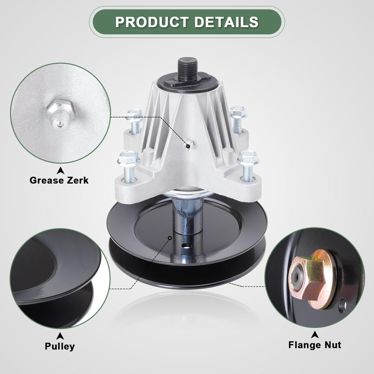 AEFHKM spindle assembly close-up on materials emphasizes high-strength components