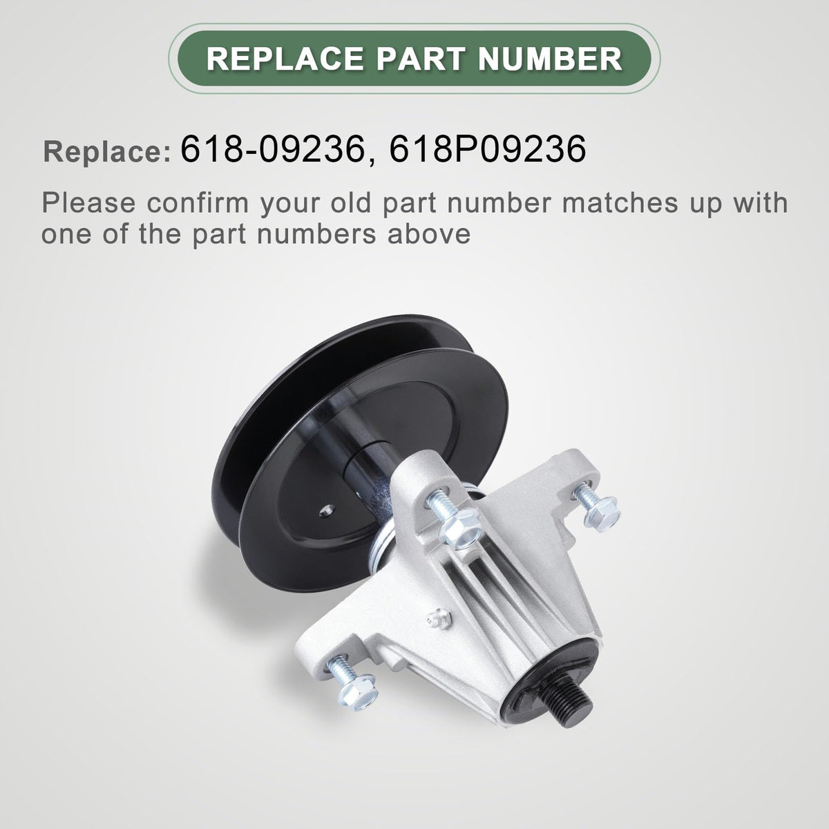 AEFHKM spindle assembly side view highlighting robust construction for tough mowing tasks