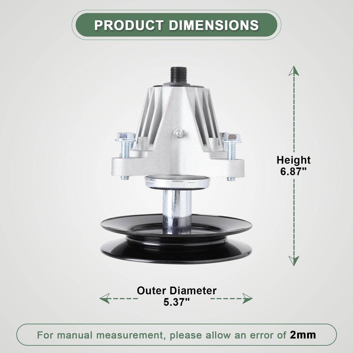 AEFHKM spindle assembly top view shows OEM-style design for easy replacement