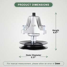 AEFHKM spindle assembly top view shows OEM-style design for easy replacement