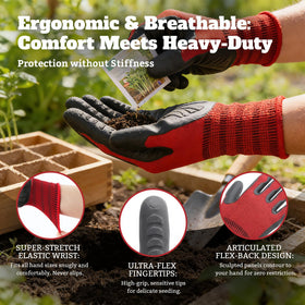 Aegend Gardening Gloves feature breathable knit shell for all-day comfort.