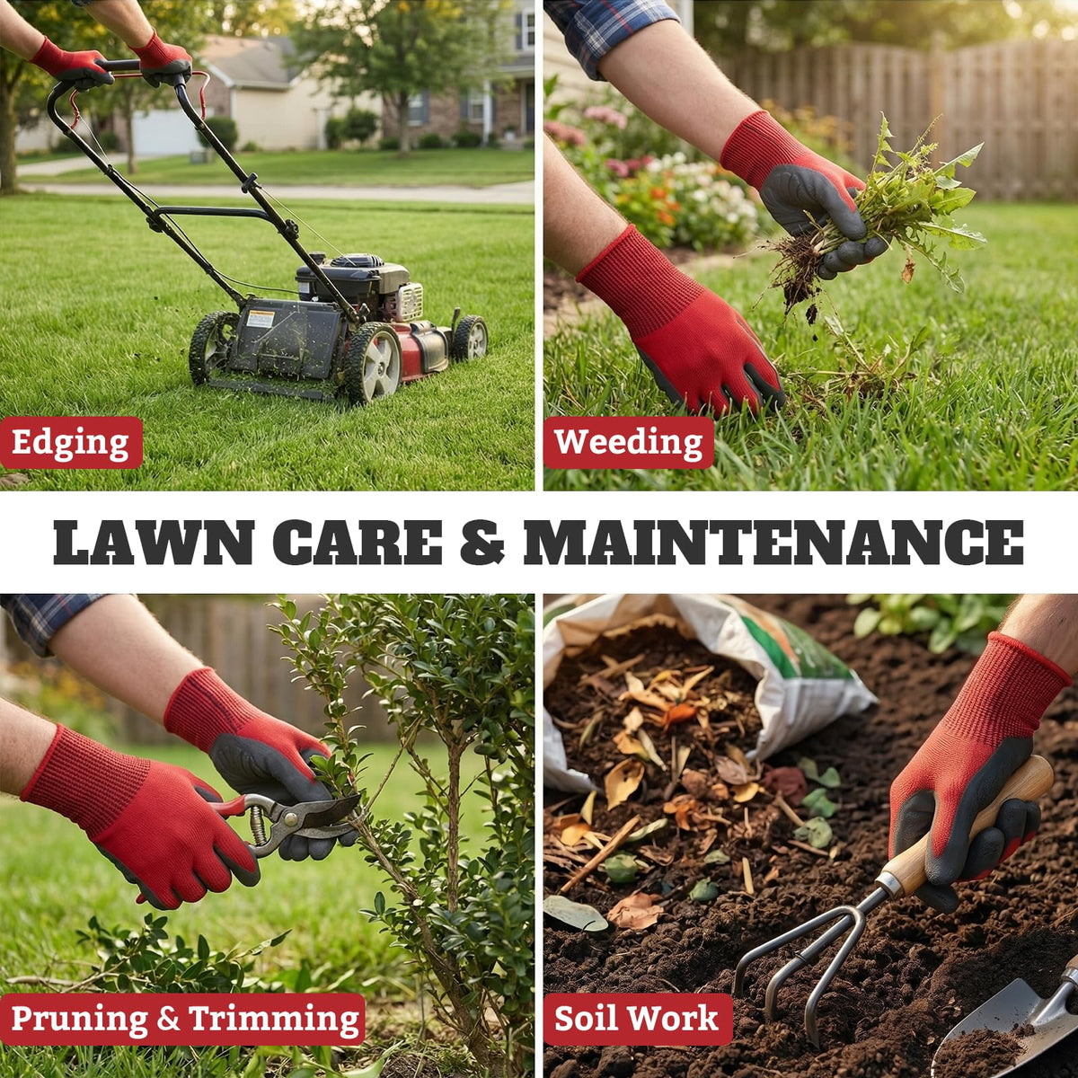 Aegend Gardening Gloves provide universal-fit design for various hand sizes.