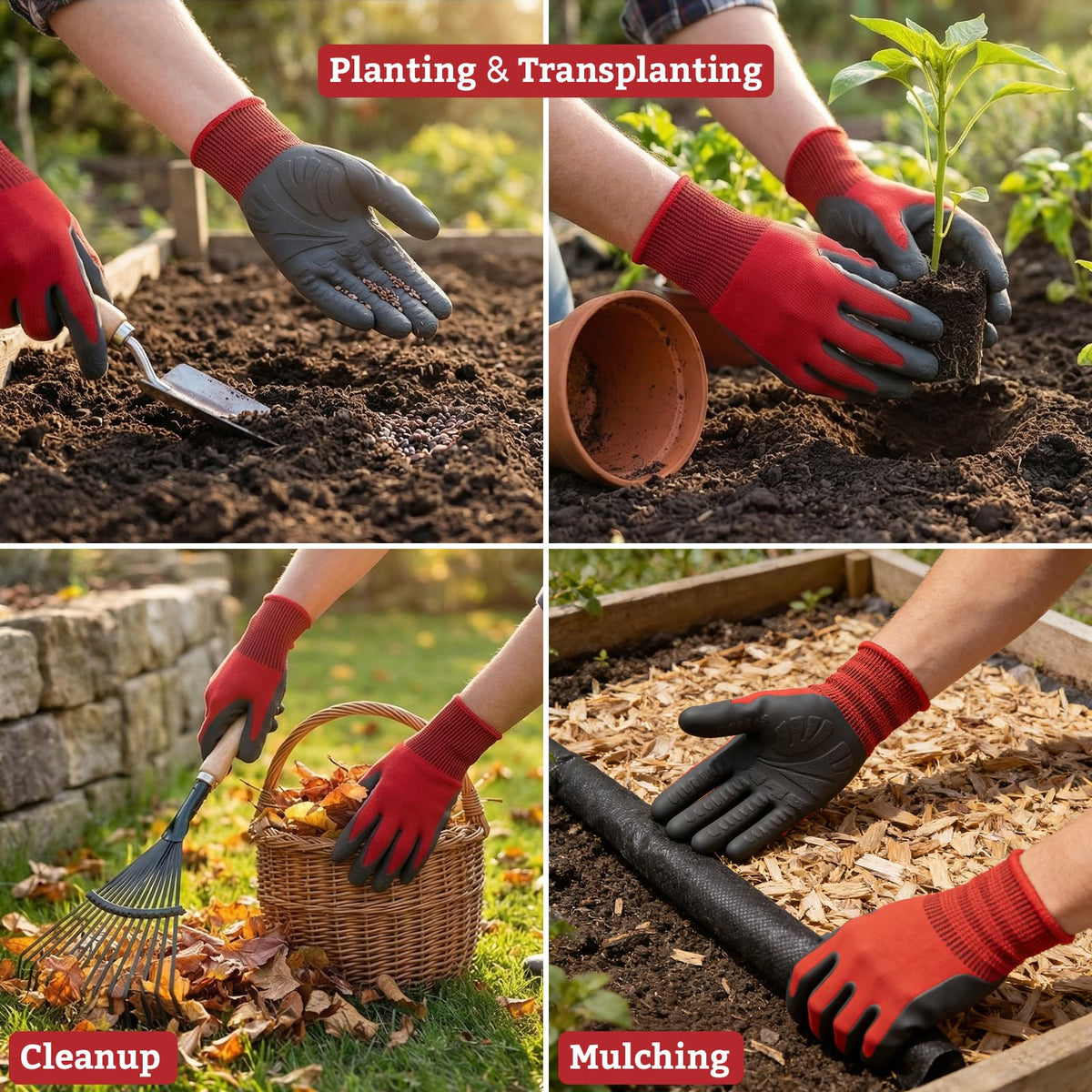 Aegend Gardening Gloves ideal for weeding, pruning, and planting work.