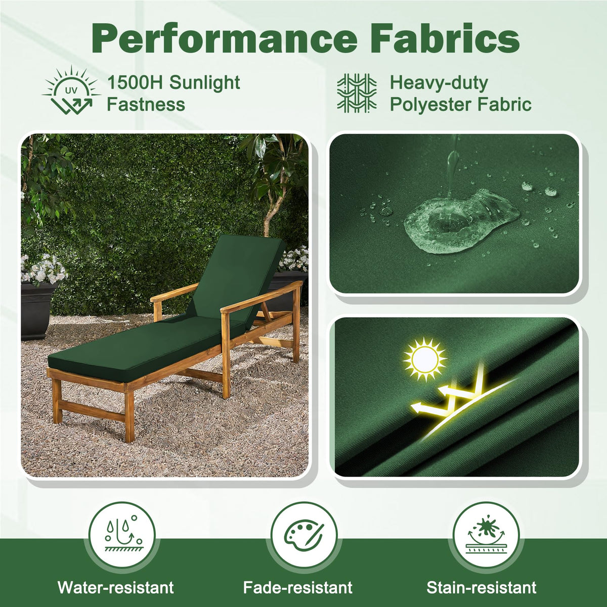 Aegisun 3-inch high-density foam core delivers quick-drying comfort.