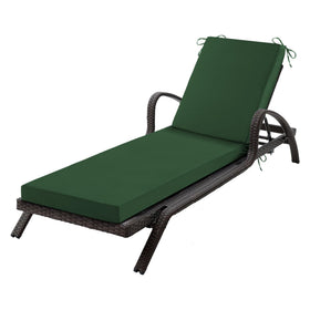 Aegisun forest green chaise lounge cushion, front view for outdoor comfort.
