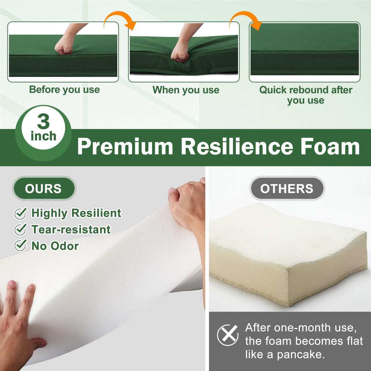 Aegisun outdoor cushion with secure ties prevents slipping in wind.