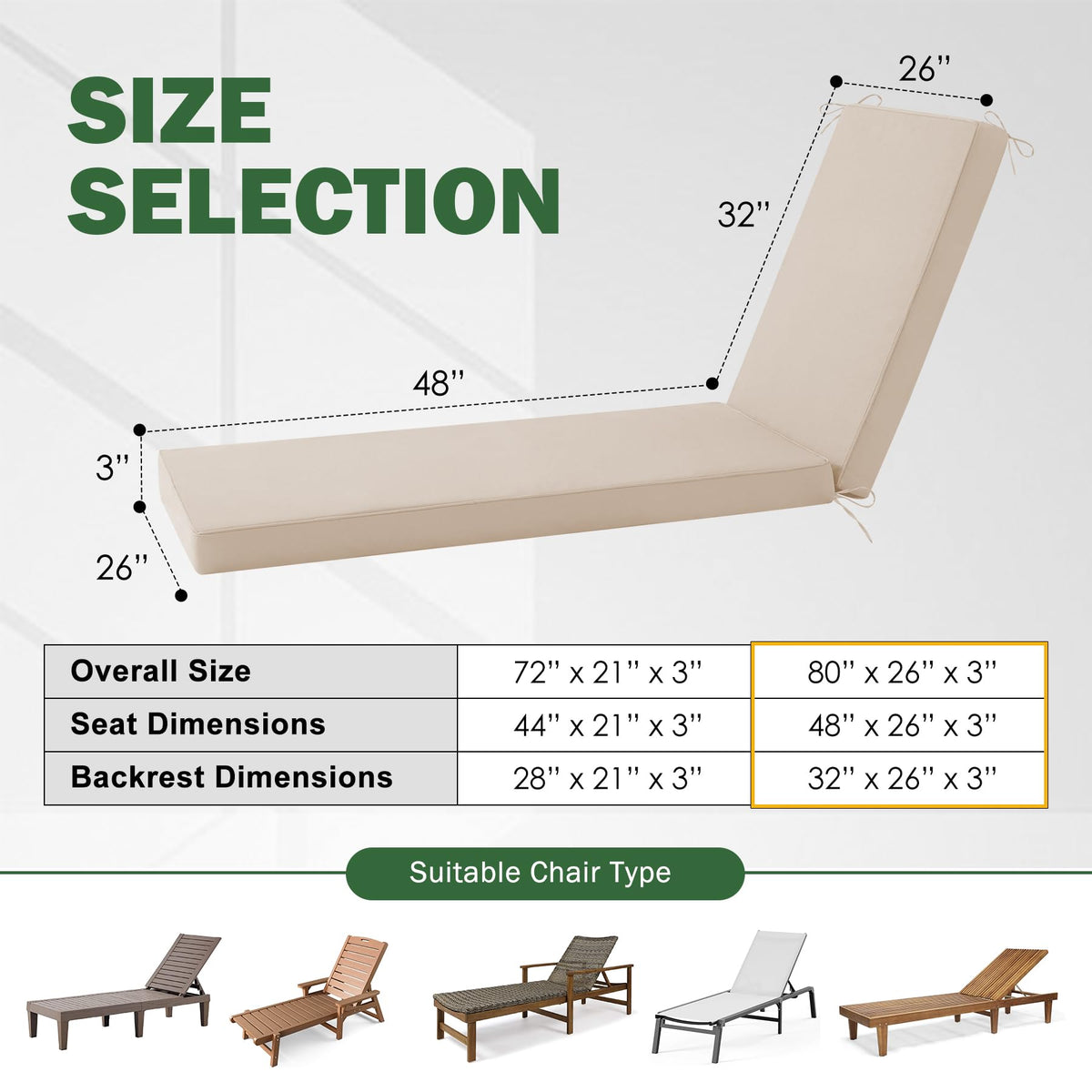 Aegisun 3-inch foam core for supportive cushioning
