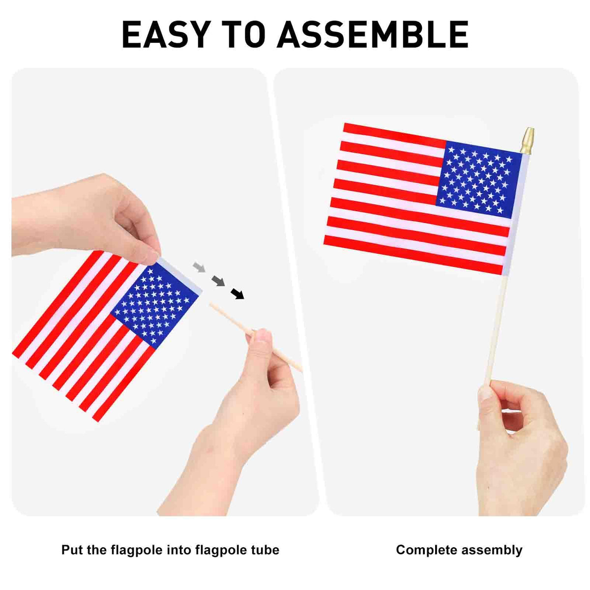 AEHKD 12-pack patriotic flags on sticks for parties and ceremonies