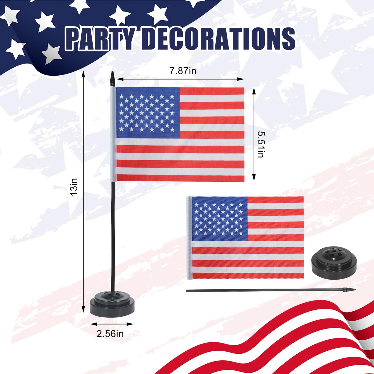 AEHKD weighted desk flag base keeps mini flags upright and stable