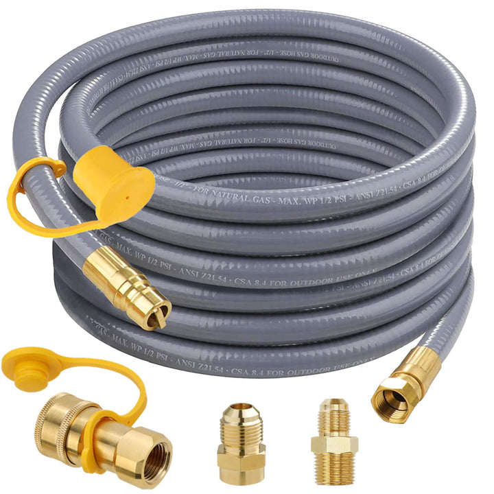 Aekops 36ft natural gas hose with quick connect fittings for easy outdoor setups