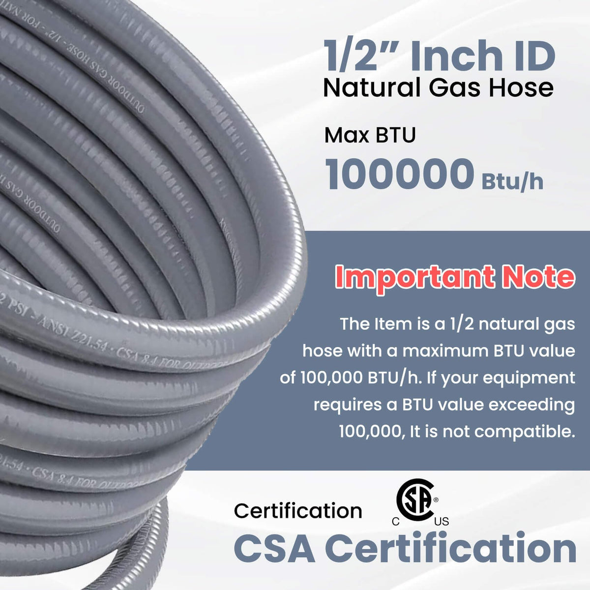 Aekops quick-connect hose with adapter for versatile gas connections