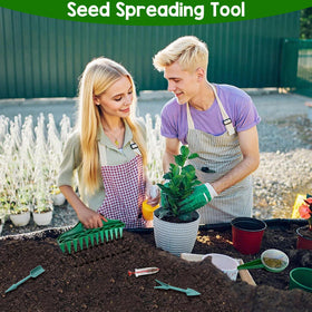 Aeloer 2025 upgraded mini seed dispenser with adjustable output dial.