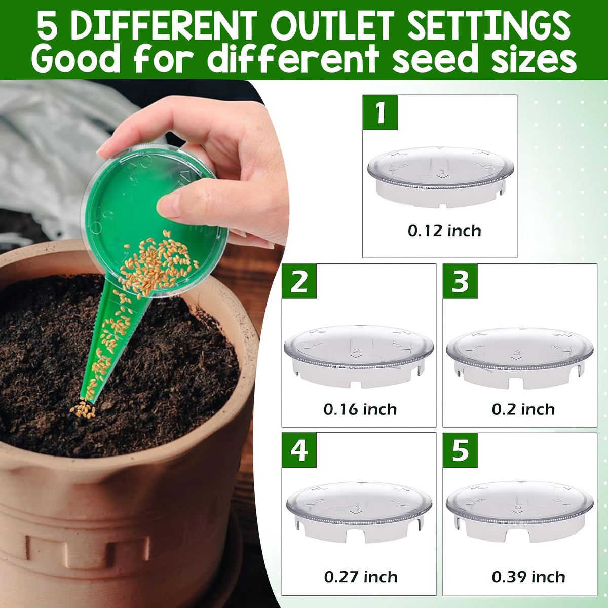 Aeloer 7-piece multifunctional set for digging, spacing, and sowing.