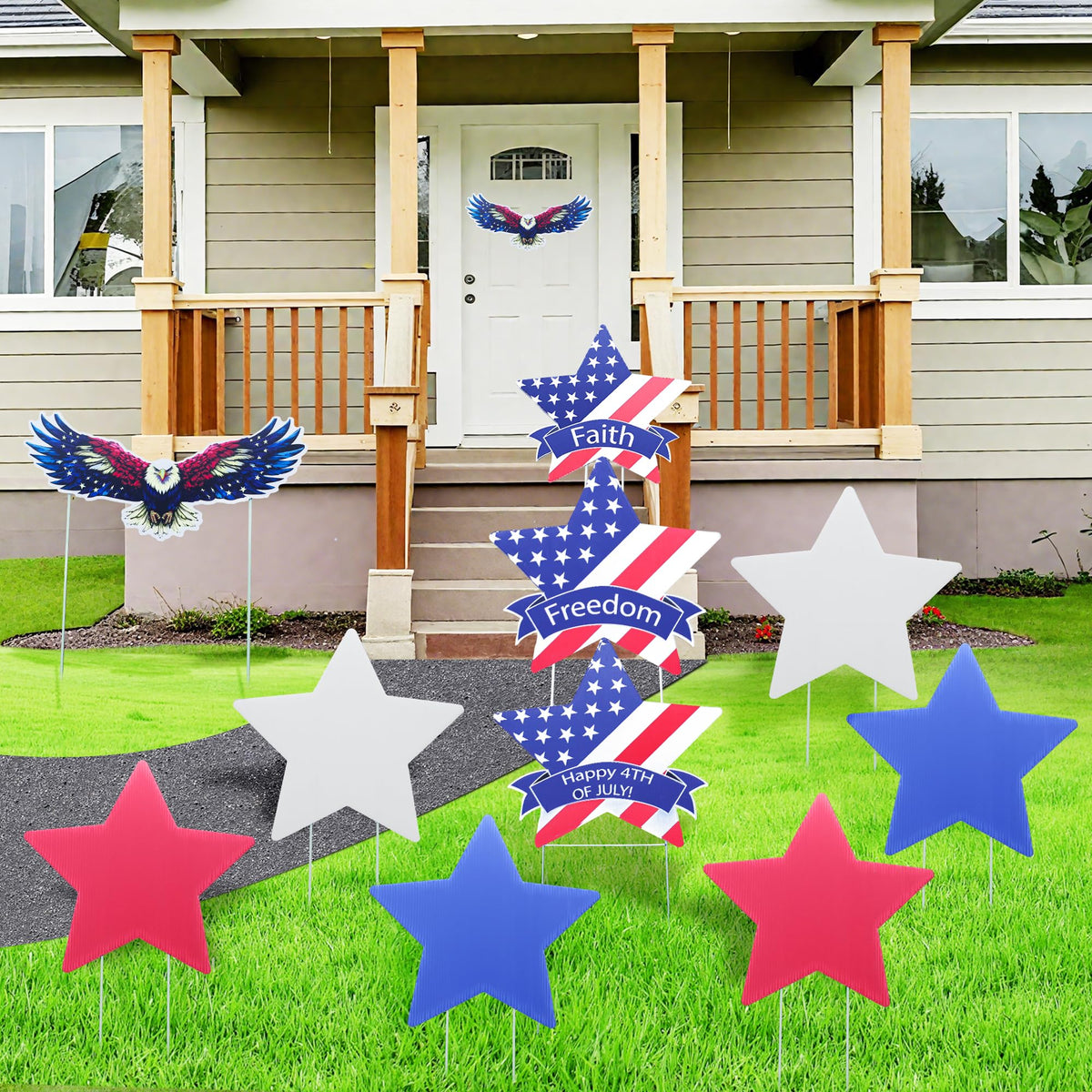 Aeloer eagle yard sign for bold Independence Day curb appeal