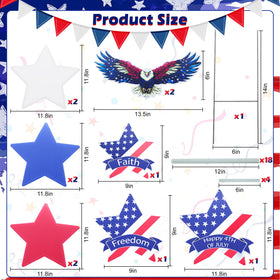 Aeloer flag-pattern yard sign complements porch and garden displays