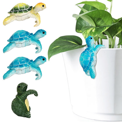 AEOSEAZTU turtle planter blue decor hanging on a pot adds whimsy and easy attachment.