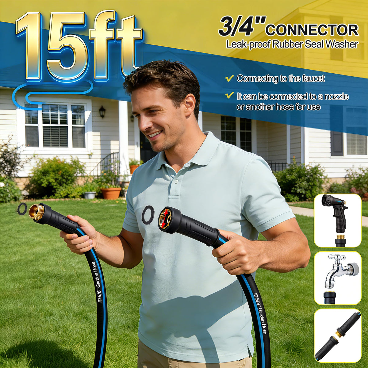 AERIGON 15 ft length ideal for watering gardens and car cleaning