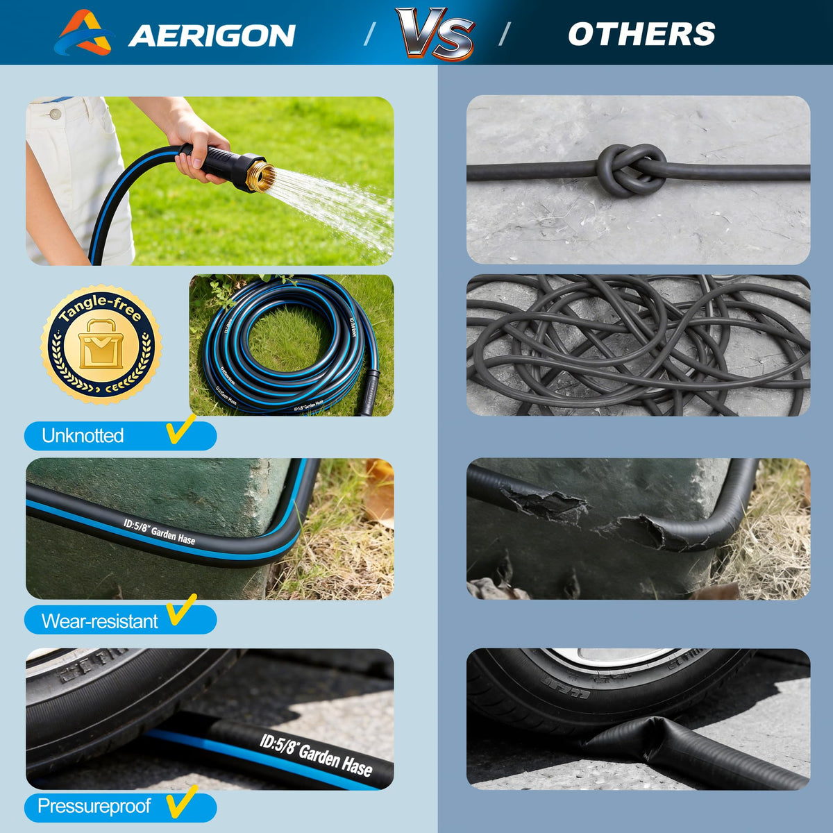 AERIGON kink-resistant hose stays smooth during bending for easy maneuvering.