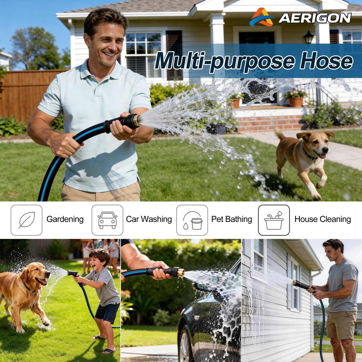 AERIGON hose compatible with most nozzles and reels for quick setup.