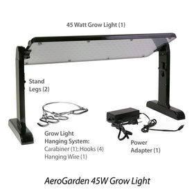 AeroGarden 45W LED grow light panel with 360° rotation for flexible placement