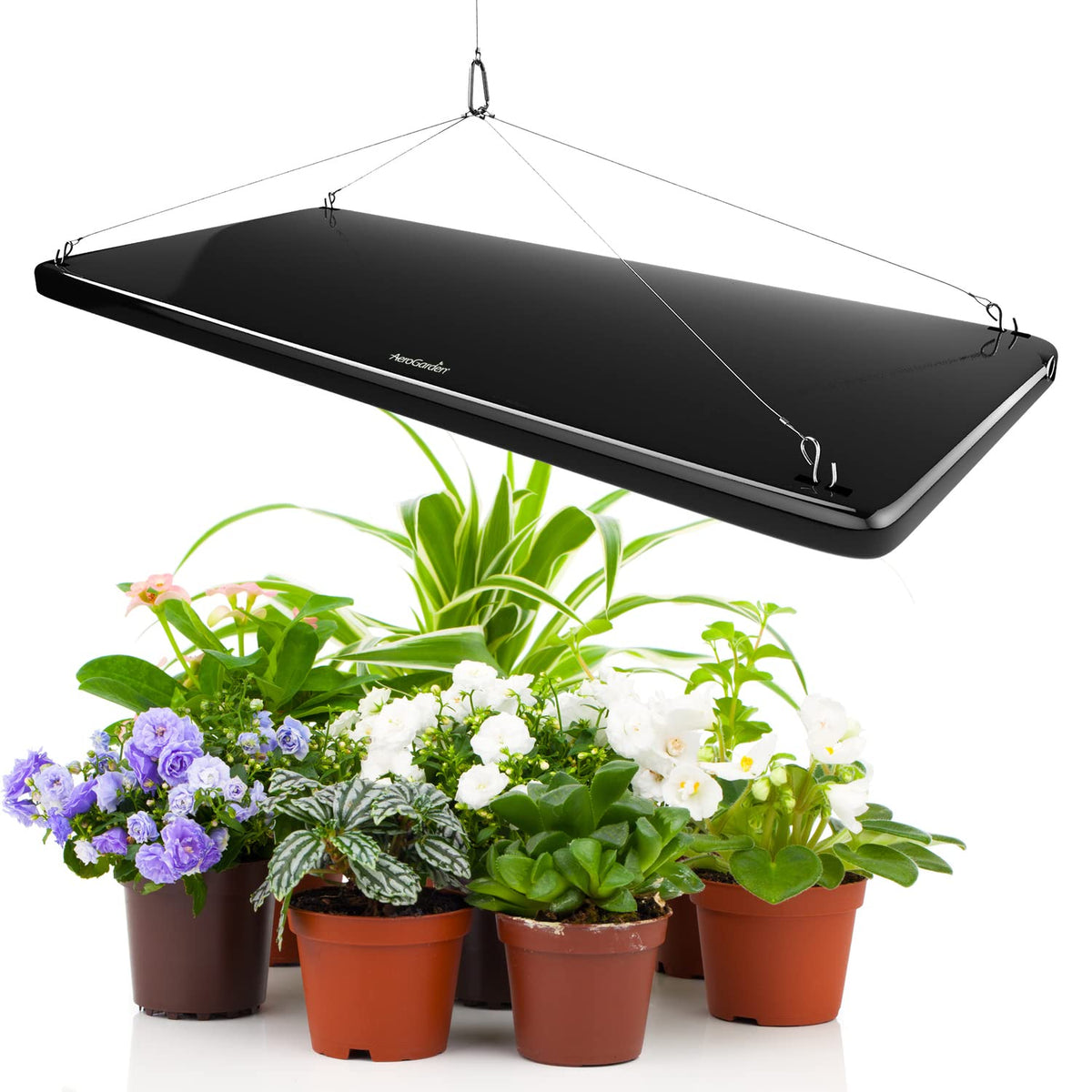 AeroGarden 45W LED grow light panel with height-adjustable stand for evolving plant height