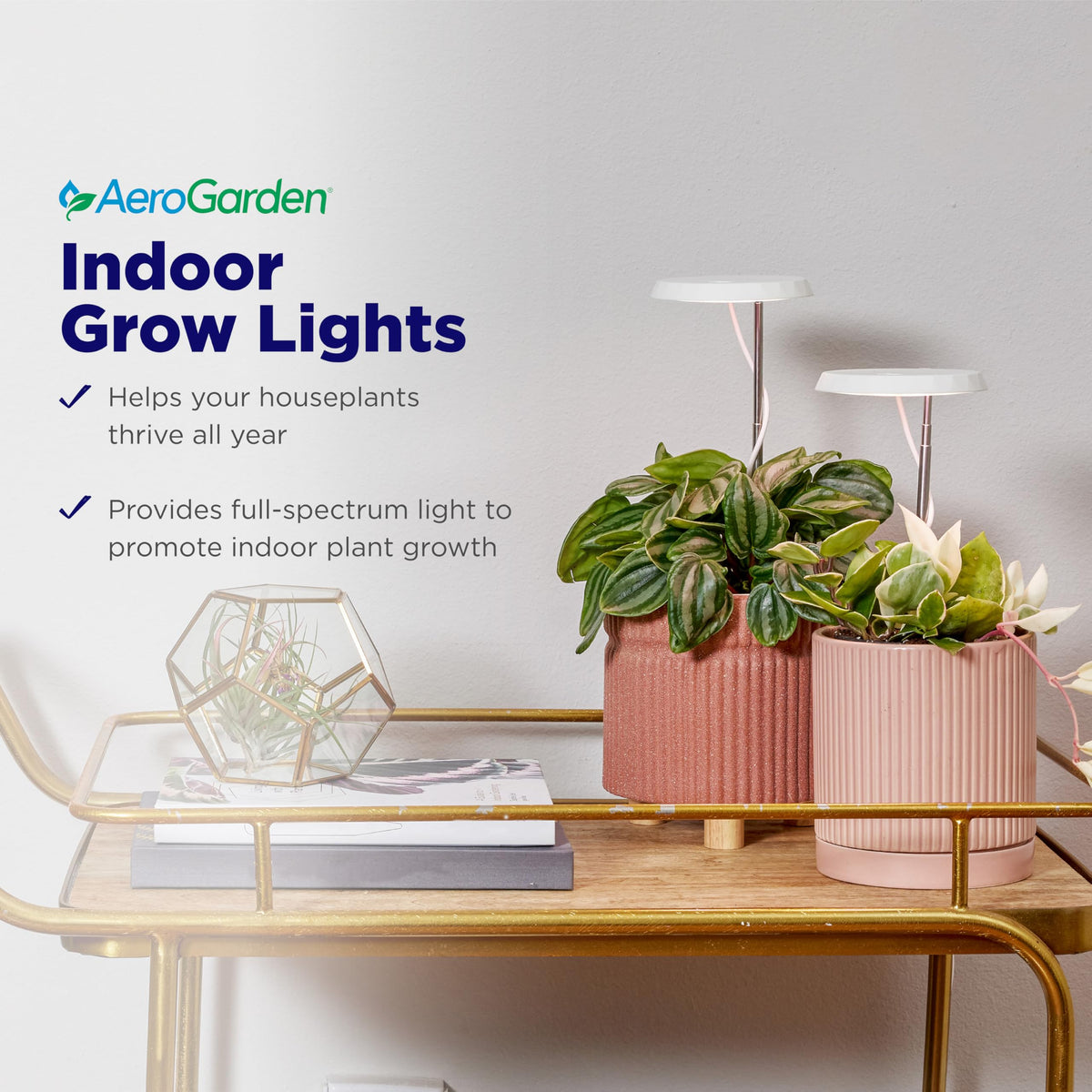 AeroGarden Stem Grow Light connected to mobile app for control