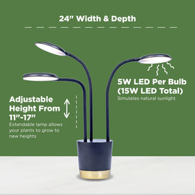 AeroGarden Trio Grow Light includes a six-foot power cord for flexible placement