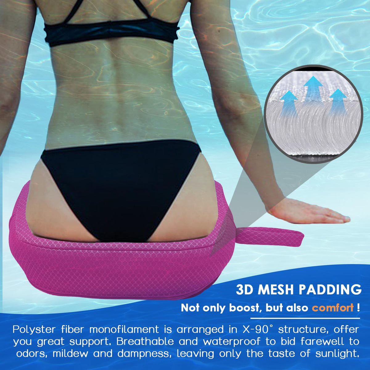 AEROiVi booster seat applied in hot tub, pool, or bath setup for comfort.