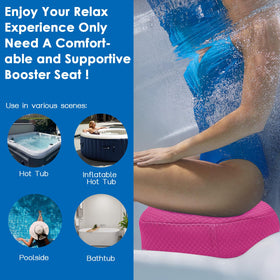 AEROiVi booster seat in use in a hot tub providing stable seating.