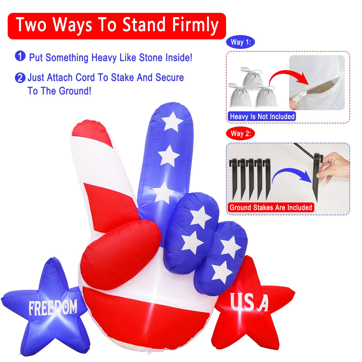 AerWo front door patriotic inflatable creates festive curb appeal.