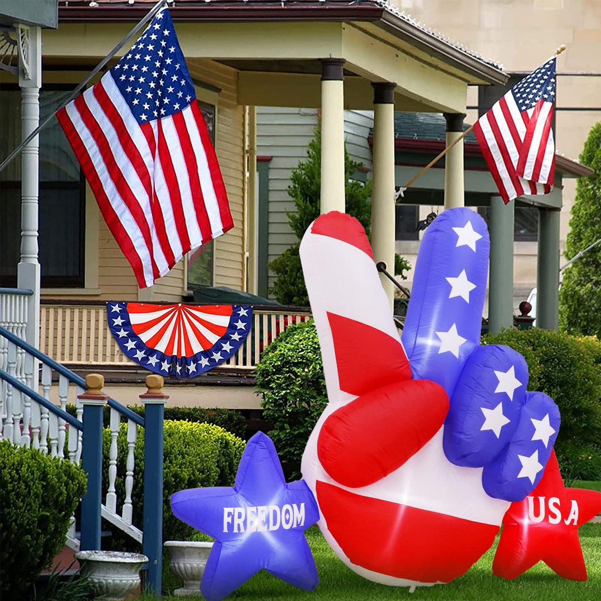 AerWo durable outdoor inflatable comes with stakes and sandbags for stability.