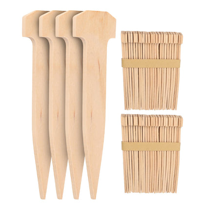 Aerzip 5-inch wooden garden stake stabilizes weed fabric and turf netting.
