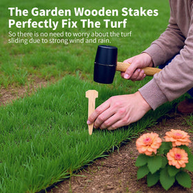 Aerzip garden pins reinforce fabric and turf for neat garden edges.