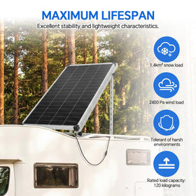 AeternaSol windproof design withstands strong winds for secure off grid setups.