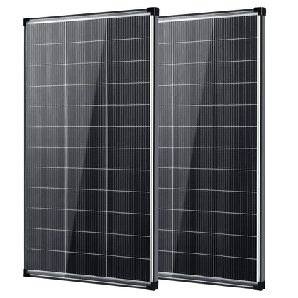 AeternaSol 200W bifacial panel front view highlighting high‑efficiency cells