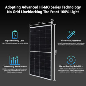 AeternaSol HPBC-225w panel edge profile showing rugged frame for extreme weather durability