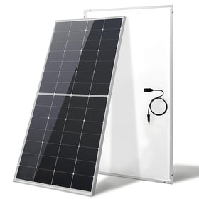 AeternaSol HPBC-225w panel front view highlighting high-efficiency cells for home off-grid power