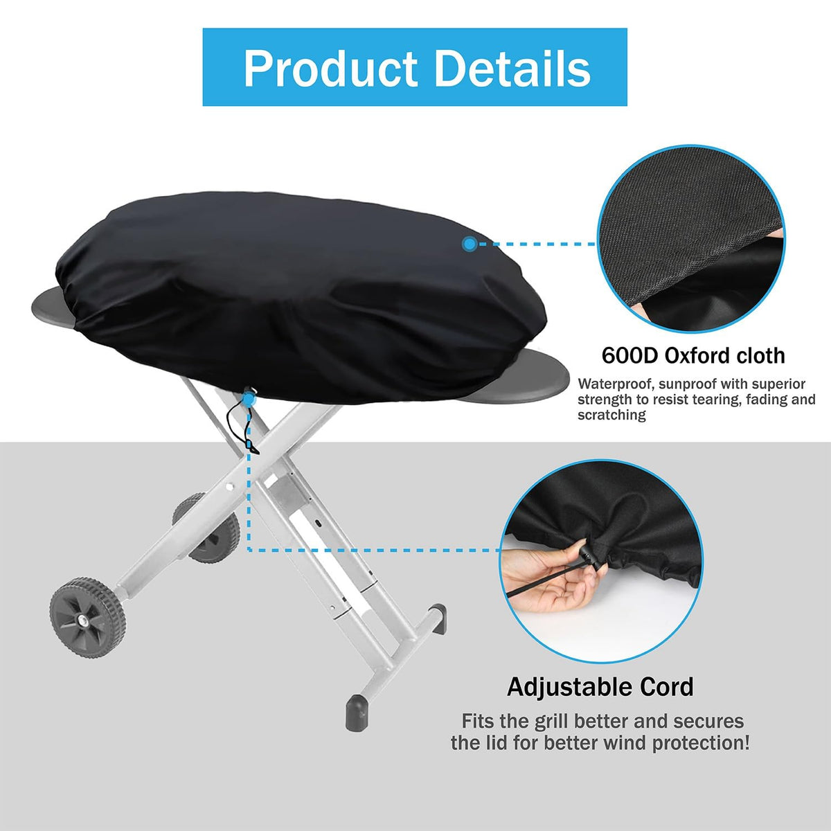 AEVENZ wind-proof straps secure the cover during strong gusts