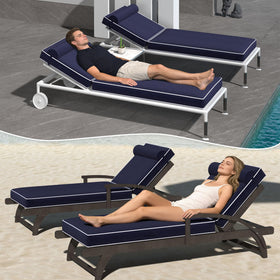 Aevum azn complete cushion set on a poolside lounge