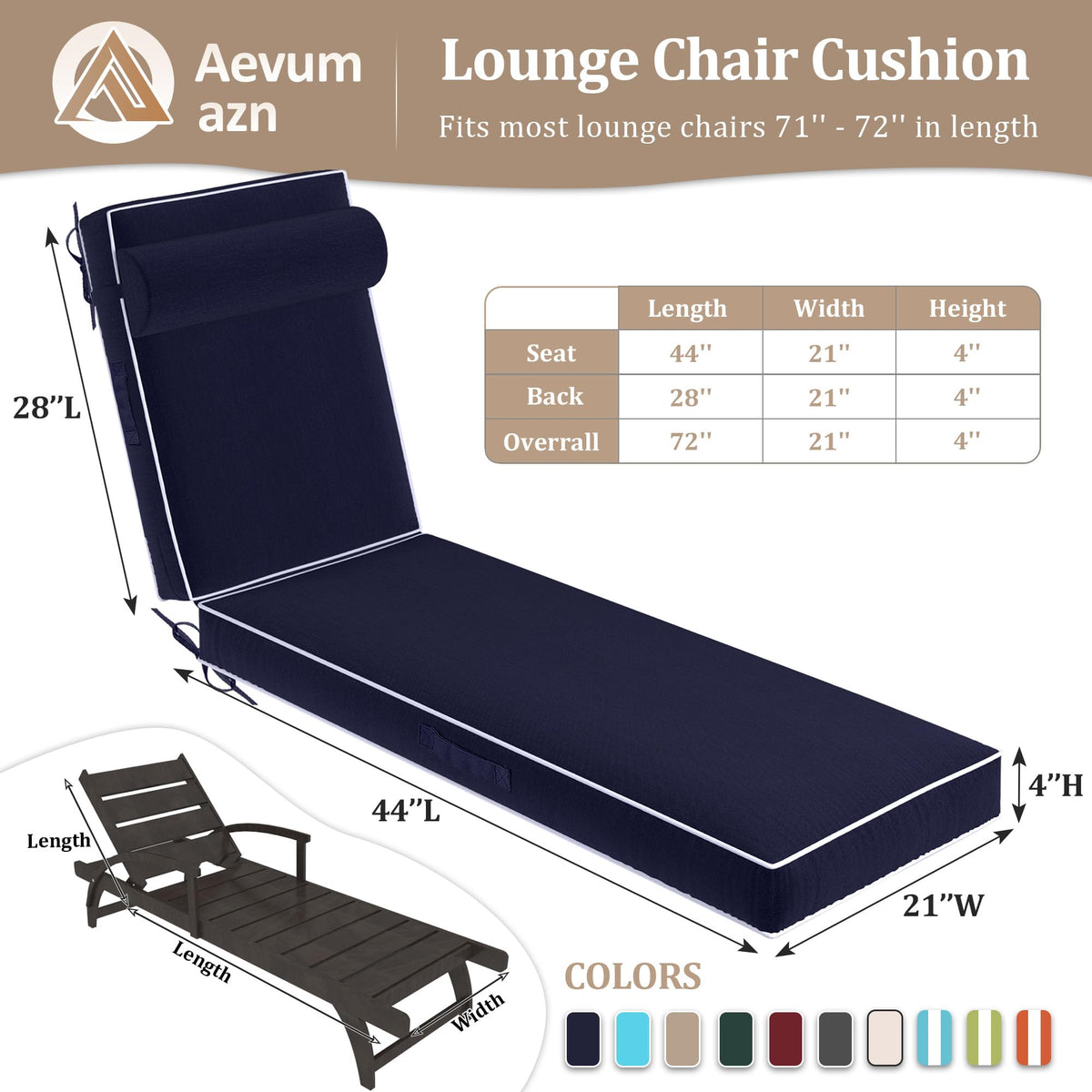Aevum azn cushion side view highlighting foam-core support for lounging