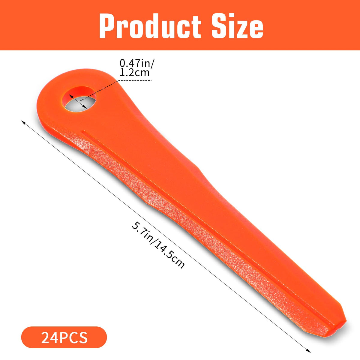 Afcabakila nylon plastic blades close-up in orange for visible handling