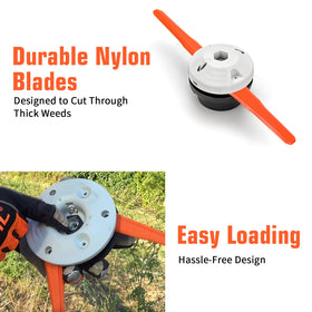 Afcabakila orange blades improve visibility during trimming tasks