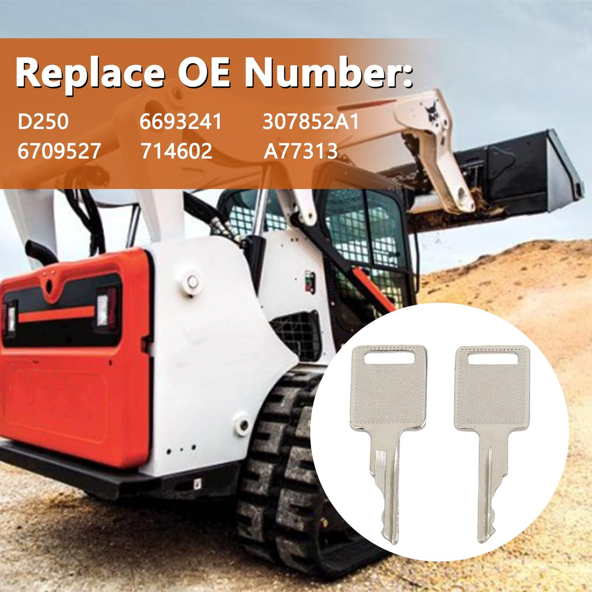 AFEISOL D250-compatible keys fit skid steers, backhoes, and more smoothly