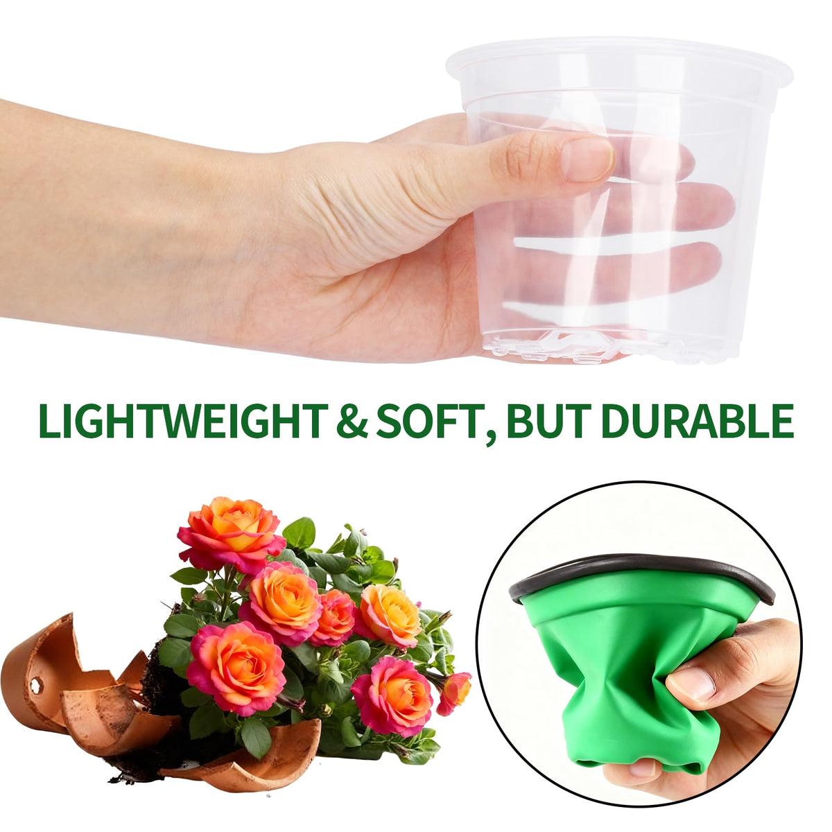 AFHGGZXZ 4-inch clear seedling pot with drainage for healthy root growth.
