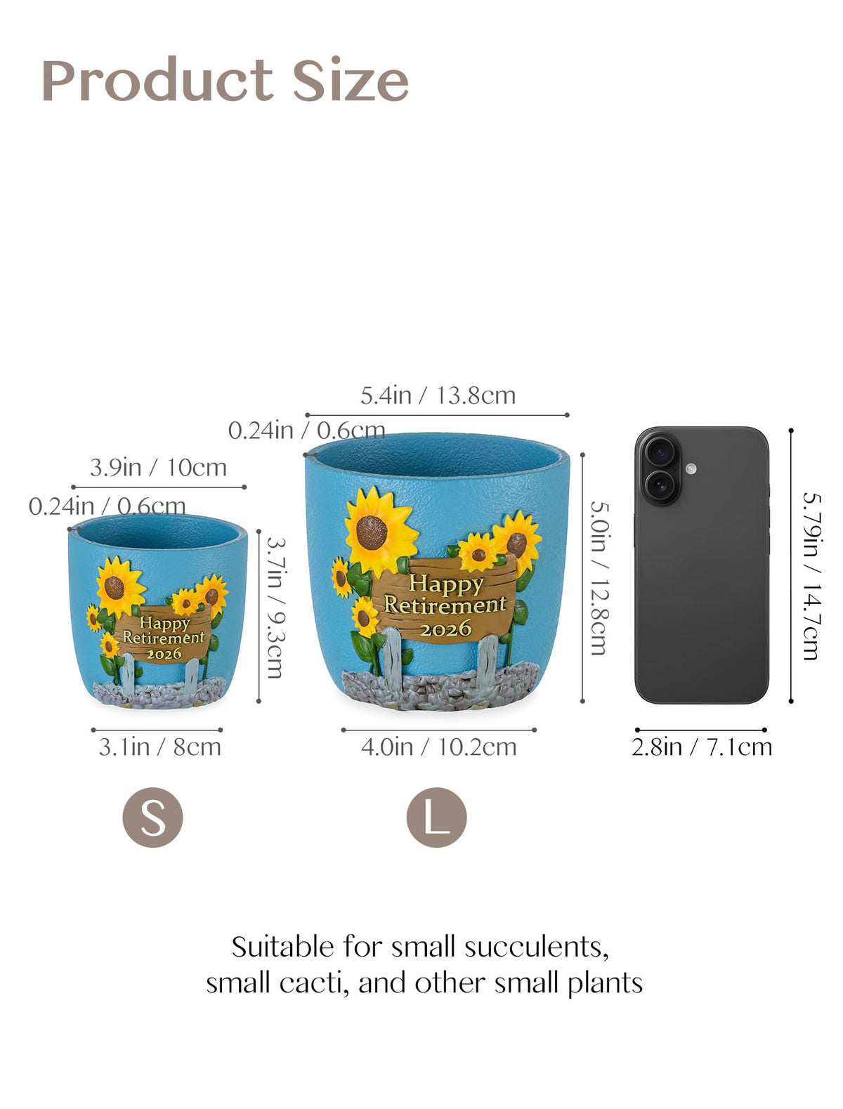 Afigurna small-size planter ideal for succulents and herbs.