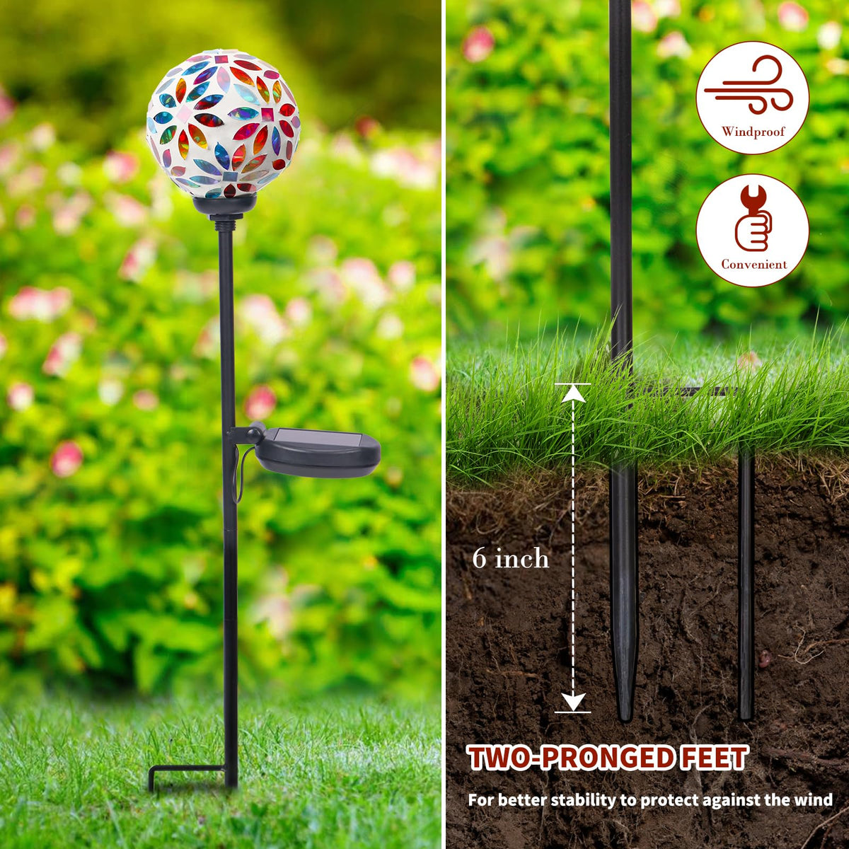 Afirst garden stake decor lights your pathway with warm, even glow.