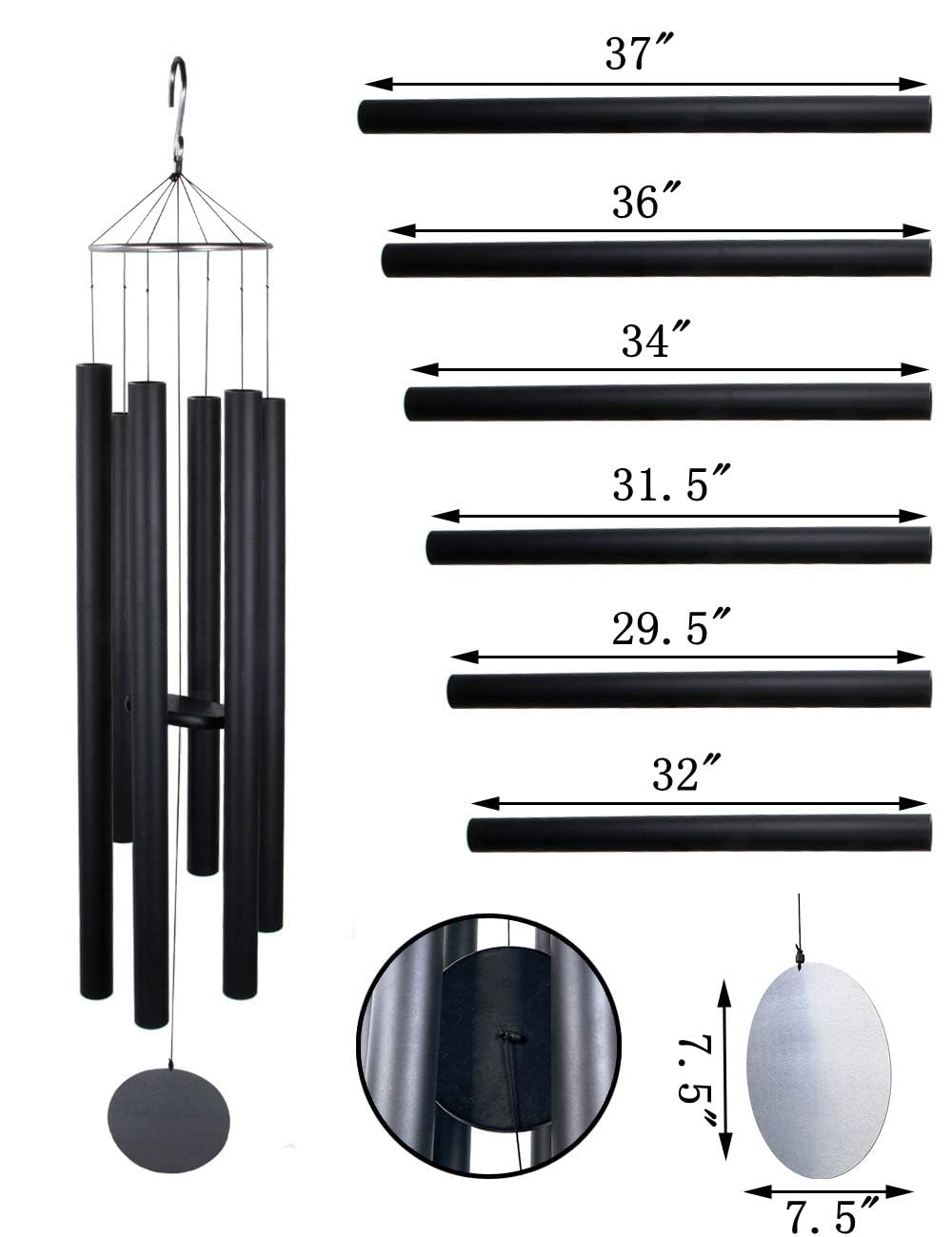 Afirst large outdoor wind chimes on a patio elevating garden decor.